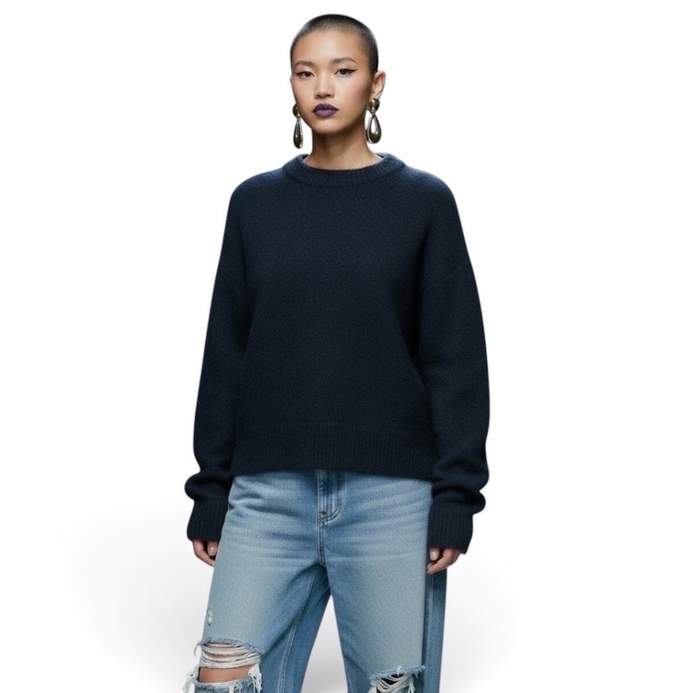 Aritzia The Group Babaton Alpaca Wool Blend  Crewneck Sweater Black Minimalist S